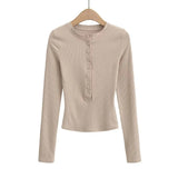 Women T-Shirt Tight Long-Sleeved Top Women's Spring Slimming T-shirt