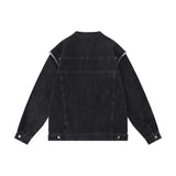 Men Denim Jacket Men's Washed Denim Jacket Vest
