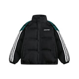 Unisex Jacket Winter Striped Minimalist Bread Coat