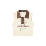 Women Vest Letter Print Vest Summer Casual Multicolor Short Sleeveless