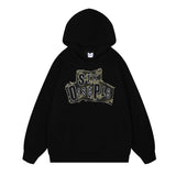 Men Hoodie Paste Cloth Embroidery Letter Hooded Sweater