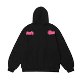 Men Hoodie Autumn and Winter Hooded Cardigan Sweater Men's Letters Puff Print Loose Zip Coat
