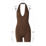 Women Jumpsuit Summer Fashion Sexy Backless Pleated Halter Jumpsuit