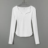 Women Long Sleeve Shirt V-neck Top Women's Bottoming Shirt