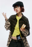 Unisex Jacket Fall Colorblock Check Shirt Women's Clothing