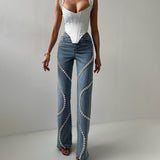 Women Jeans Spring and Autumn Women Casual Straight Pants