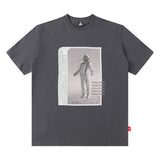 Men T Shirt Men's Hip Hop Loose Short Sleeve T-shirt Astronaut