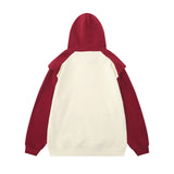 Men Hoodie Color Contrast Patchwork Design Hooded Sweater Men