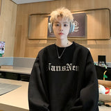 Men Hoodie round Neck Sweater Men's Autumn Long Sleeve T-shirt Hong Kong Style Loose Casual Hiphop