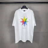 Men T-shirts Paris Wheel of Emotion Printed Short Sleeve T-Shirt Loose os