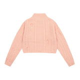 Women Sweater Short Knitted Open XINGX Zip Autumn Sweater Coat