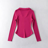 Women T-Shirt Solid Color T-shirt Women's Spring Slim-Fit Long-Sleeved Bottoming Shirt Top