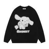 Women Sweater Cinnamoroll Babycinnamoroll Jacquard round Neck Sweater Loose Long Sleeve Autumn and Winter