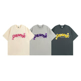 Men T Shirt Sweet Cool Letter Towel Embroidery Couple Casual All-Match Short-Sleeved T-shirt