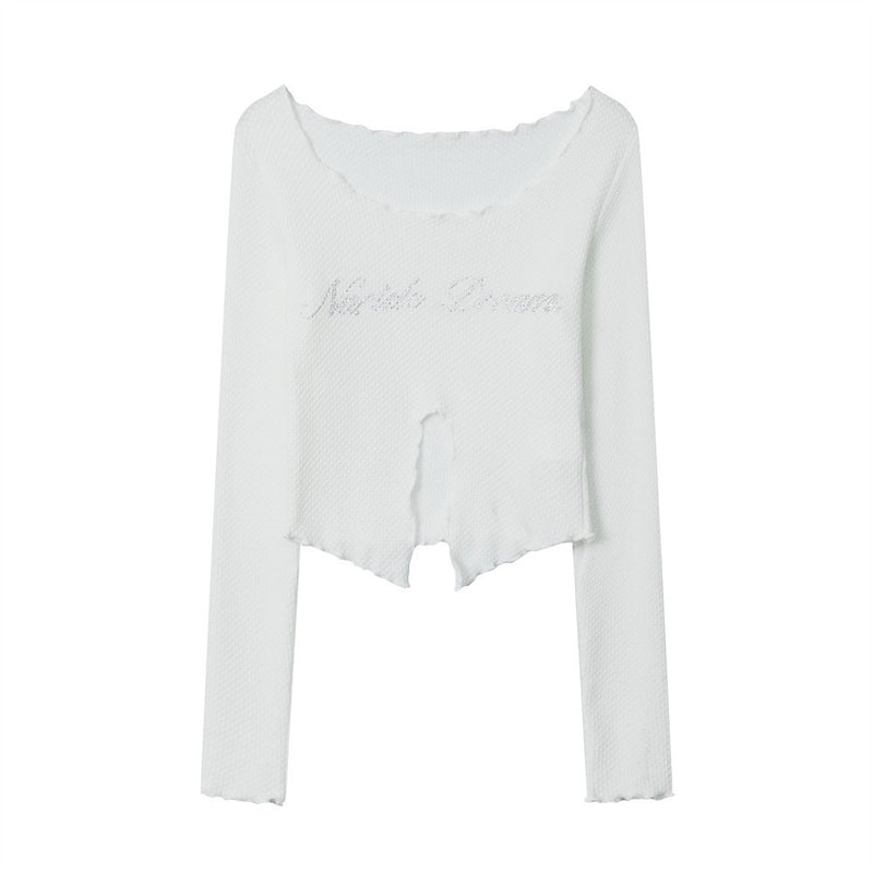 Women Long Sleeve T-Shirt Long Sleeve T-shirt Women's Fall Slim Fit Design Short Top