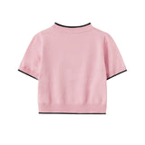 Women Sweater Sweater with Short Sleeves Women's Spring/Summer round Neck
