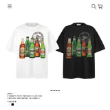 American vintage street T-shirt pure cotton loose men and women summer