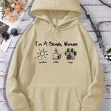 Sunshine Coffee Dogs Print Kangaroo Pocket Hoodie