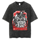 Large Washed Retro Street Men's and Women's Hip-hop Anime