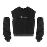 Men Hoodie Hooded Sweater Men's Sleeve Hoodie Top Loose
