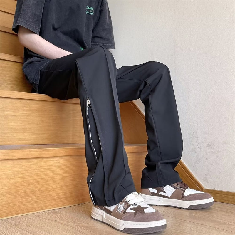 Men Sweatpants Casual Suit Pants Men's Summer Loose Straight