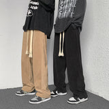 Men Sweatpants Men's All-Matching Fashion Brand Straight Loose Wide-Leg Pants Hong Kong Style