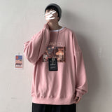 Men Hoodie Sweater Men's Korean Style Trendy Idle Style Loose Print
