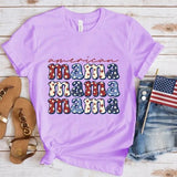 Women's Independence Day T Shirt round Neck Short Sleeve T-shirt Women's Top