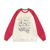 Men Hoodie Color Matching Raglan Long Sleeve Crew Neck Sweater