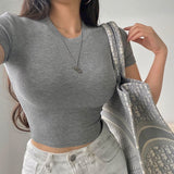 Women Cotton T Shirt Summer round Neck Short Sleeves