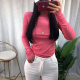 Women Long Sleeve Shirt Crew Neck