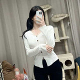 Women Long Sleeve Shirt V-neck Sweater Women's Volleyball Buckle Split Long Sleeve Casual Autumn