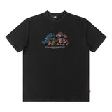 Men T Shirt Cartoon Printed Short-Sleeved T-shirt Men's and Women's Hip Hop round Neck Loose