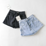 Women Skirt Summer Retro Show Half-Length Pants High Waist Denim Shorts