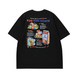 Men T Shirt Vintage College Style Sweet Cool Printed Couple Short Sleeve T-shirt Men and Women