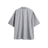 Unisex Jacket Fall Short Sleeve Plaid Shirt Women's Clothing