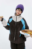Unisex Jacket Fall Multi-Color Mosaic Stand Collar Coat Women's Clothing