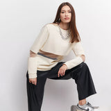 Women Sweatshirt Crew Neck Sweater Coat Women's Spring and Autumn Loose Casual