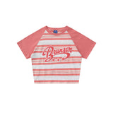 Women T-shirt Color Matching Short-Sleeved T-shirt Girls' round Neck Summer