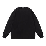 Men Long Sleeve Shirt Distressed Long Sleeve T-shirt Men's and Women's Hip Hop Retro Loose round Neck Sweater