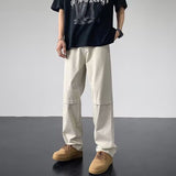 Men Sweatpants Summer Retro Ice Silk Leisure Pants Straight Loose