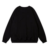 Men Hoodie Cartoon Anime Print round Neck Sweater Casual Loose Pullover Sweater