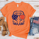Women's Independence Day T Shirt round Neck Short Sleeve T-shirt Women's Top