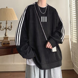 Men Hoodie Suede round Neck Sweater Men's Spring and Autumn Retro