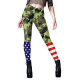 National Flag Day Leggings Spring and Summer Fans Print Leggings Independence Day Clothing