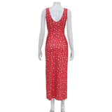 Women Desses Retro V-neck Summer Dress Beach Dress