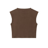 Women Vest Ultra Short Letter Print Vest Women's Hip Hop Summer round Neck Sleeveless