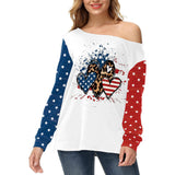National Flag Day T Shirts Spring Printed Independence Day Fashion Long Sleeve T-shirt Women
