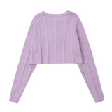 Women Sweater Short Cable-Knit Sweater Women's Autumn Loose round Neck