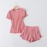 Women's T-Shirt Summer Sports Fashion Short-Sleeved Shorts Women's Yoga Clothes